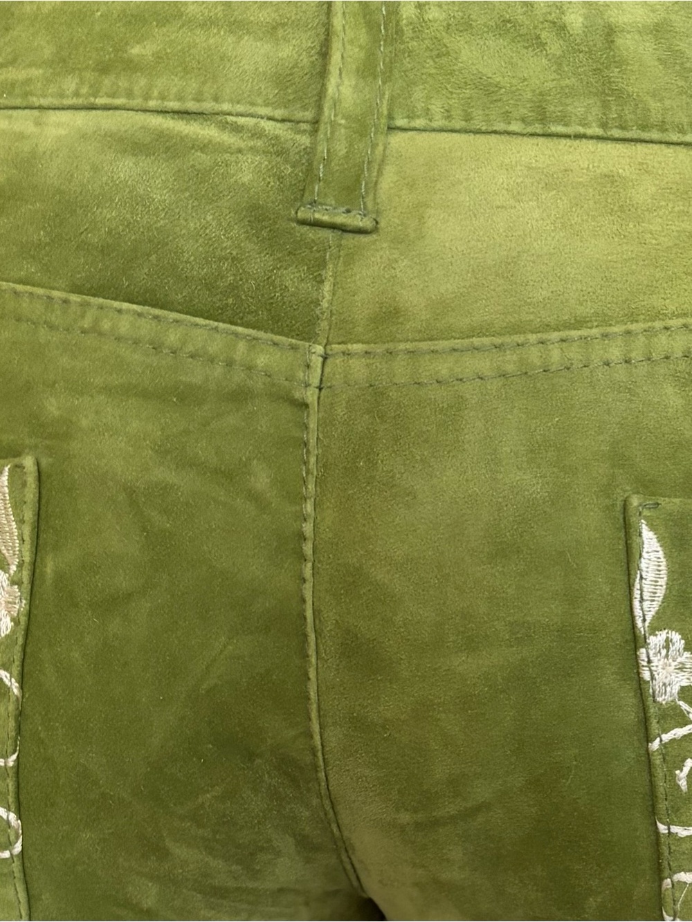Donald J. Pliner Genuine Suede Leather Pants Lime Green Flare Org Price Is $600 - Picture 7 of 9